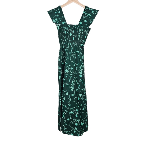 Hill House Dresses & Skirts - The Ellie Nap Dress Green Botanical Midi Floral New With Tags Size XS